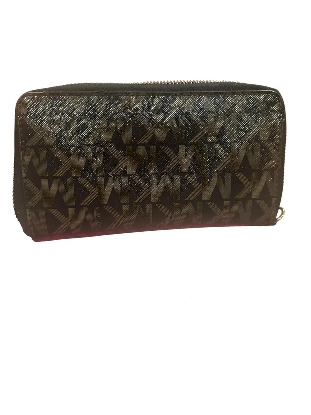 Michael Kors Jet Set Continental Wallet MK Signature Black Brown